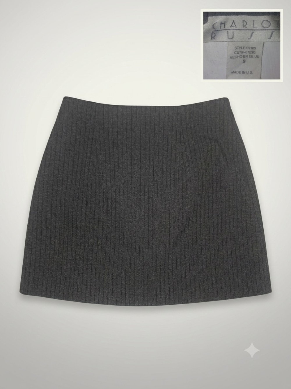 Charcoal Ribbed Mini Skirt